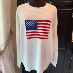 American Flag USA crew sweater NWT 1X